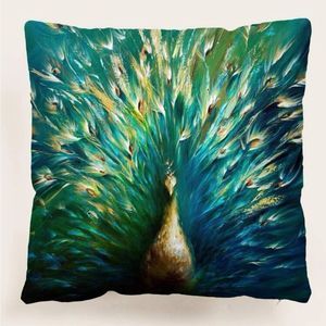 Vibrant Peacock Pillow Cover